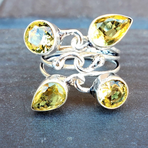 New Twisted Citrine Silver Ring. - Picture 10 of 12